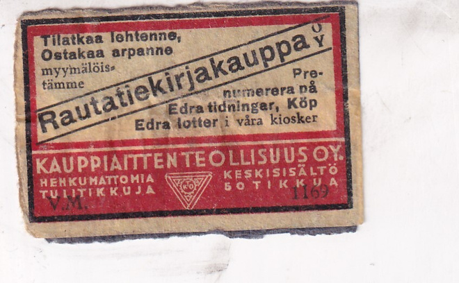 Rautatiekirjakauppa , VM 1169,   s61