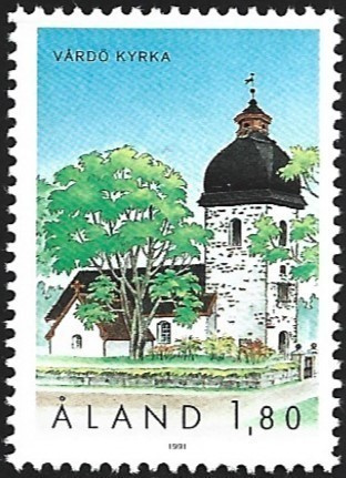 Åland 1991  Vårdön kirkko 1,80 mk ** LaPe 054