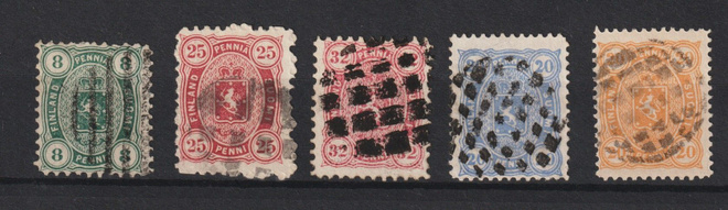 1875 alkaen kuvioleimattuja Vaakunamerkkejä.