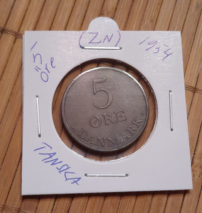 Tanska 5 öre (Zn) 1954