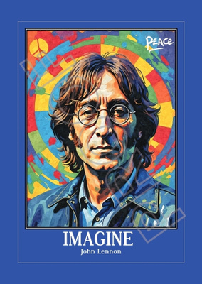 Uusi John Lennon taidejuliste koko A4