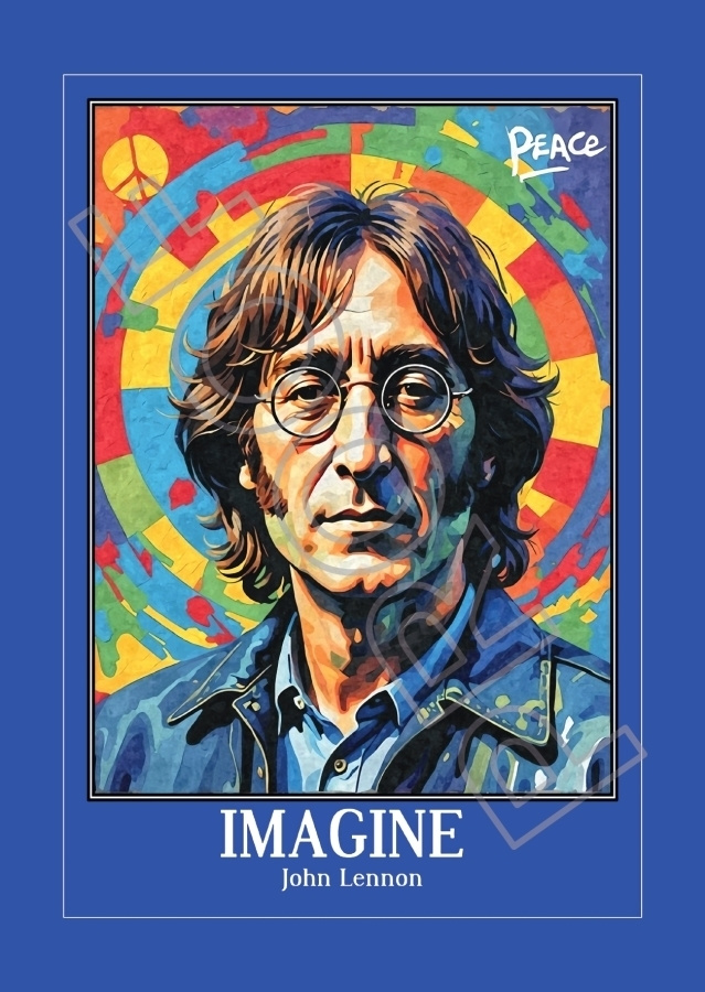 Uusi John Lennon taidejuliste koko A4