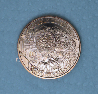 2014 ITÄVALTA 10€ Erikoisraha TIROL