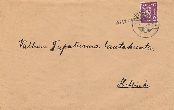 1936, Kirje Soinlahti, rivileima Aittokoski