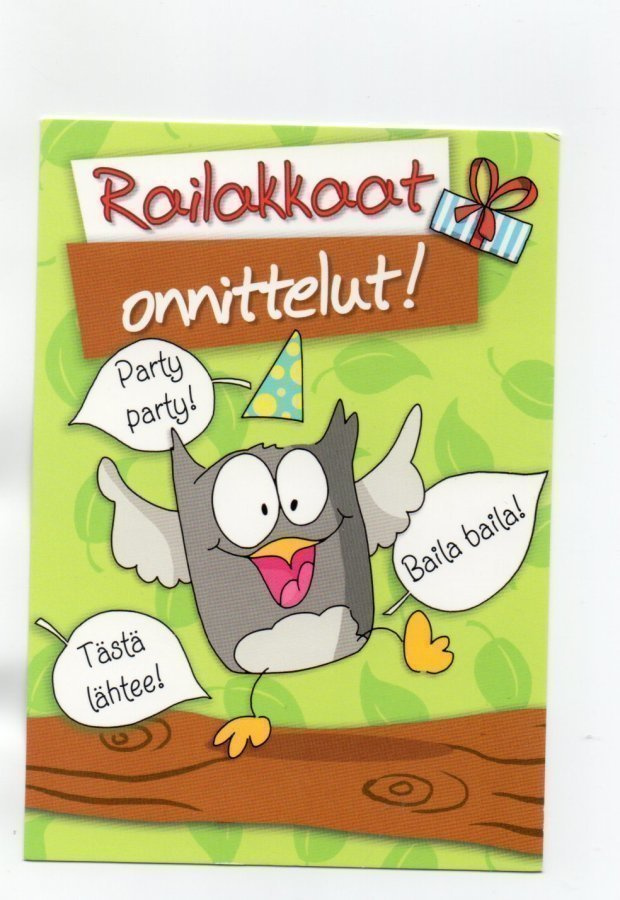Party... °°RAILAKKAAT ONNITTELUT!....°° -KORTTI / (Karto)