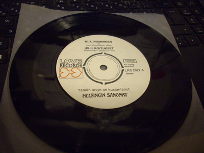 7" single : M. A. Numminen : HS-Ilmoitukset (Love LRS 2027)