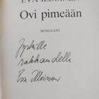 Eva Illoinen : Ovi pimeään (signeerattu, tekijän omiste) - pikkukuva 3