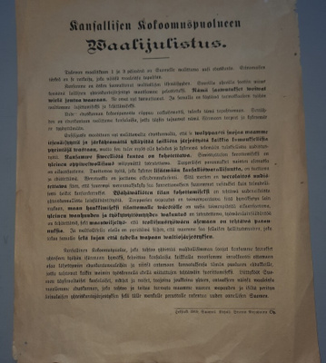 vaalijuliste (A4) Kokoomus v-1919