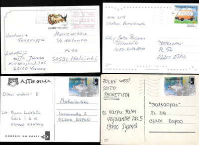 Postilähetyksiä automaattilipukkeella 15 kpl erä