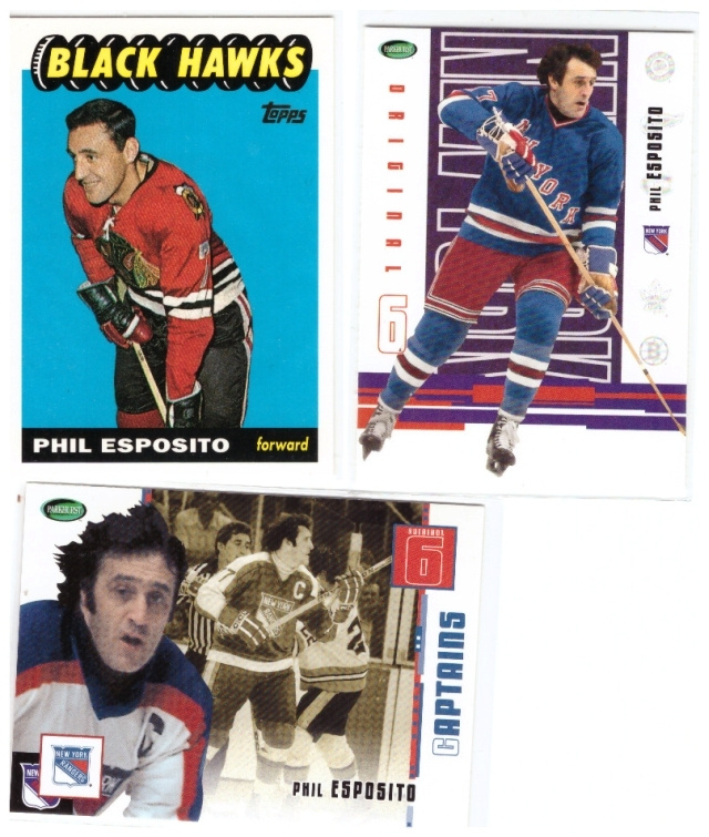 3 x Legenda PHIL ESPOSITO Blackhawks, Rangers