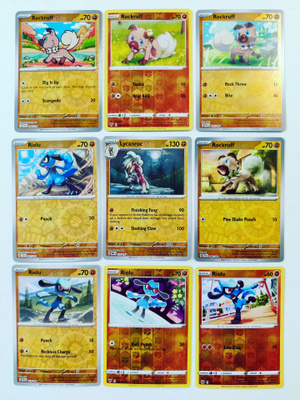 Pokemon Reverse Holo kortteja 9kpl