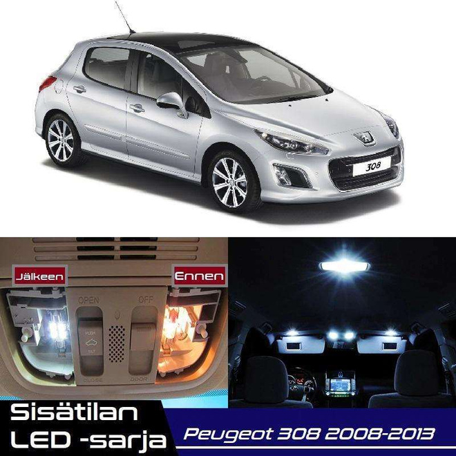 Peugeot 308 (T7) Sisätilan LED-sarja 18-osainen