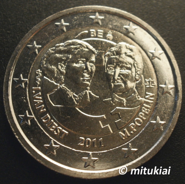 Belgia 2 euro 2011 juhlaraha Kansainvälinen naistenpäivä UNC
