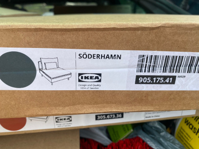 Söderhamn cover for a 1-seat section in Tallmyra medium grey