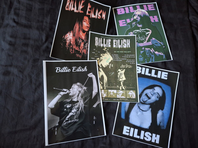 BILLIE EILISH --- julistesetti 5kpl --- 21cm x 30cm #3 ---