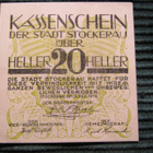 20 heller 1919.Stockerau. Itävalta-Austria. Hätäraha-Notgeld - pikkukuva 1