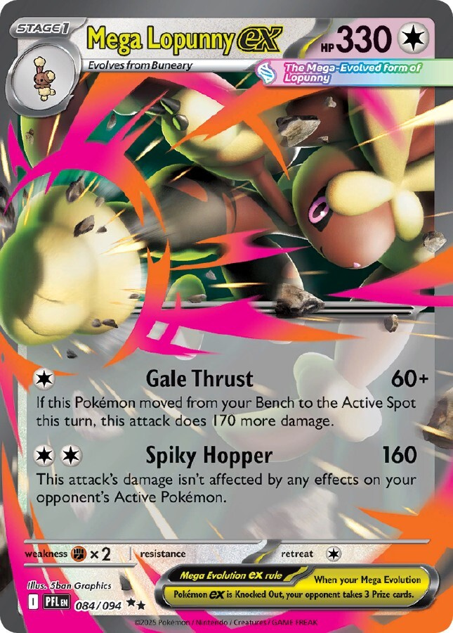 Mega Lopunny ex 084/094 - Phantasmal Flames - NM/M