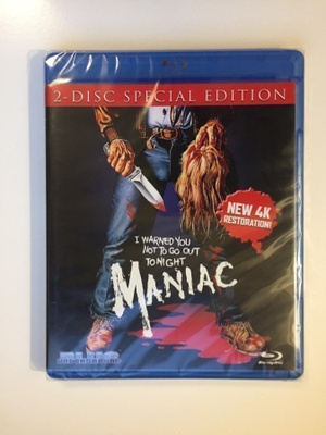 Maniac (Blu-ray) 4K Restoration [Blue Underground] 1980 UUSI