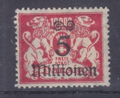 Saksa reich Danzig 1923 Mi 167 liimakkeellisena.