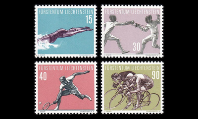 Liechtenstein 365-8 ** Urheilu (1958)