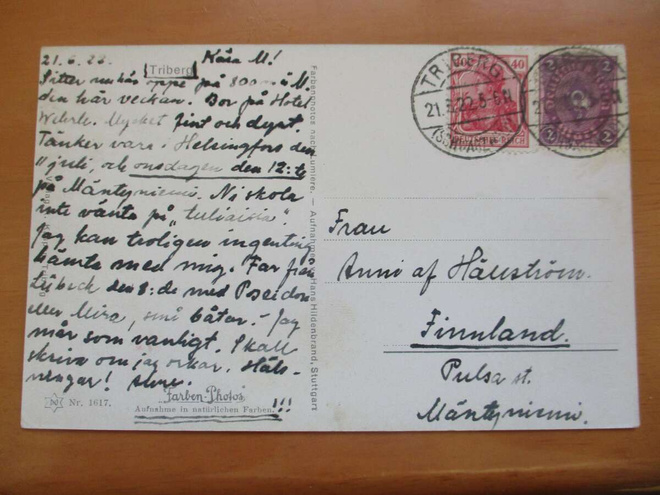 1922 Saksa kortti os Pulsa st. Mäntyniemi