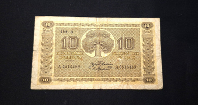 10 Markkaa 1922 Litt,B