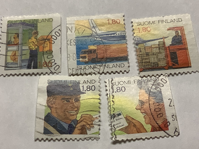1036-40/ 1988 Alennuspostimerkit o leimattu sarja