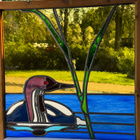 Lyijylasitaulu / ikkuna - kuikka - 66 cm x 66 cm - pikkukuva 2
