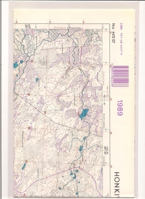Peruskartta 1:20 000 Honkivaara, Ristijärvi