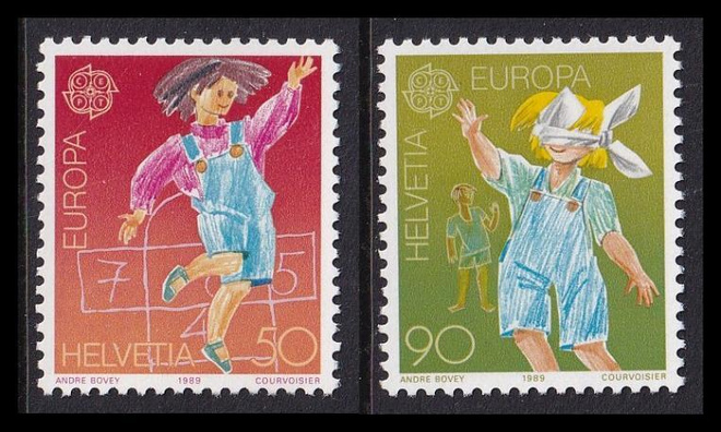 Sveitsi 1391-2 ** Europa lasten leikit (1989)