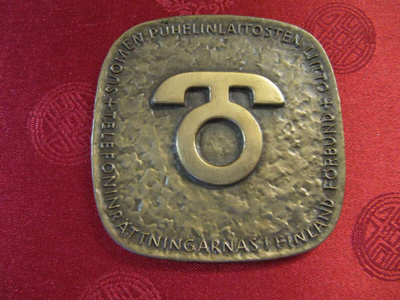 Suomen Puhelinlaitosten Liitto mitali 1957 /Emil Filén.
