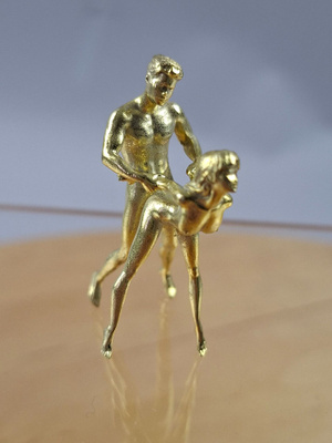 Erotic sculpture, metal figurine