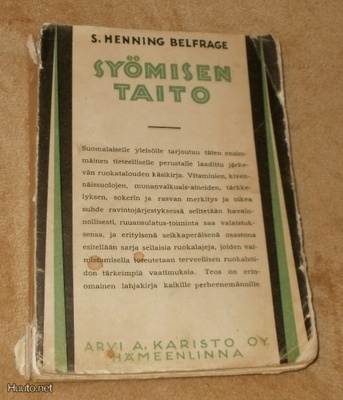 SYÖMISEN TAITO # Belfrage # KIRJA Karisto, 1928