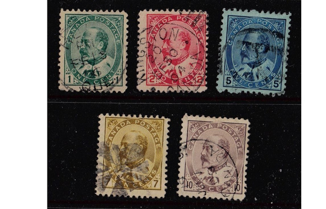Kanada 1903 alk. Edvard VII 5 kpl o