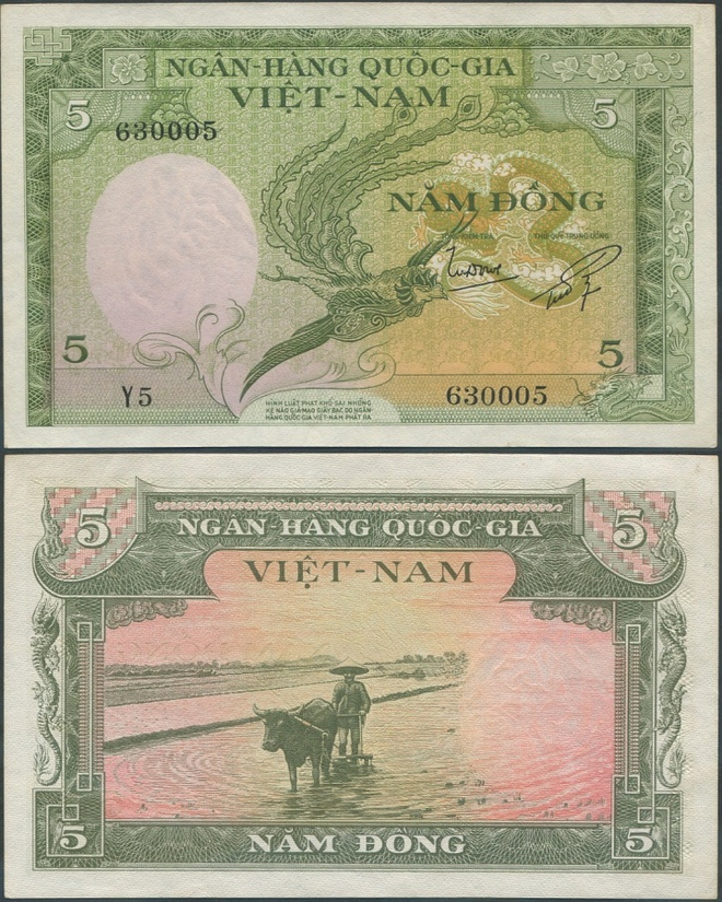 Etelä-Vietnam 5 Dong v.1955 (P-2) UNC- Y5