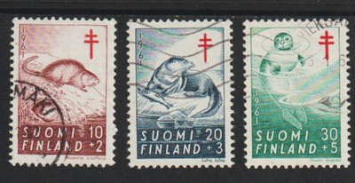 1961 Tuberkuloosi-merkkisarja leimattuna