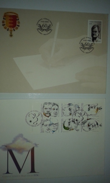 FDC (ensipäiväkuori) 2kpl/2003; Mesenaatit ja Halonen 60v.