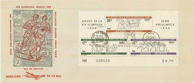 Olympia 1988 Mexikko Mi Bl 6 erikoisleimakuori