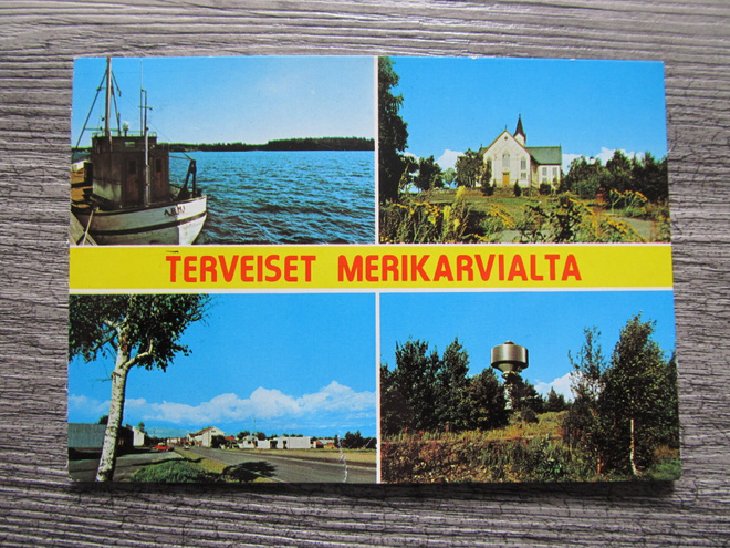 MERIKARVIA....."Terveiset Merikarvialta", monikuva.