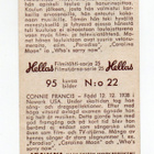 Purkkakuva Hellas Filmitähti-sarja n:o 22 CONNIE FRANCIS - pikkukuva 2