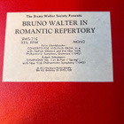 Bruno Walter In Romantic Repertory lp - pikkukuva 2