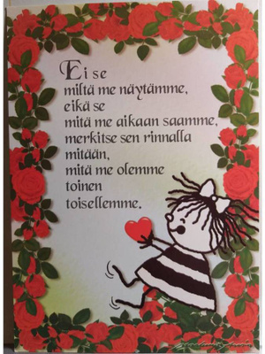 kortti ** Ansio Marleena Oivallus - erilaisia tekstikortteja