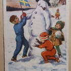 Jenny Nyström: Lapset rakentavat lumiukkoa, k. k-k 1950 - pikkukuva 1