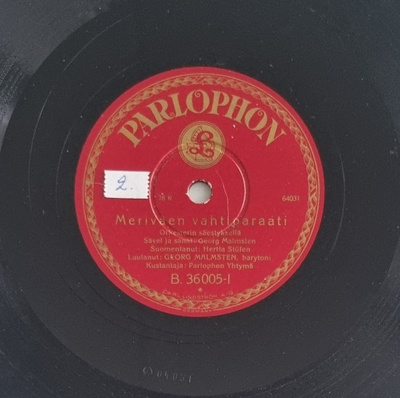 Savikiekko 1929 - Georg Malmsten - Parlophon B. 36005