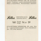 Purkkakuva Hellas Jääkiekko-sarja n:o 59 Hannu Kyllästinen H - pikkukuva 2