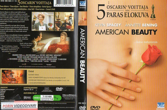 American Beauty	(1 071)	K	-FI-	suomik.	DVD	kevin spacey	1999