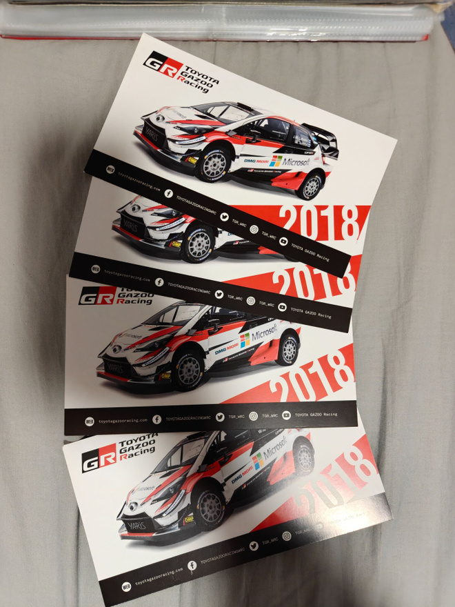 WRC Toyota 2018/2019 kortit ja Rovanperä "Rookie" kortti