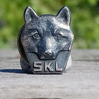 Hopeavärinen Koira merkki. Valmistajan leimalla. Halkaisija - pikkukuva 5