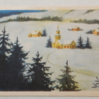 Vanha Nyström joulukortti, kirkonkylä maisema - pikkukuva 1