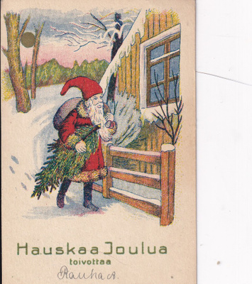 Hauskaa Joulua, toivottaa, koululaiskortti  b643